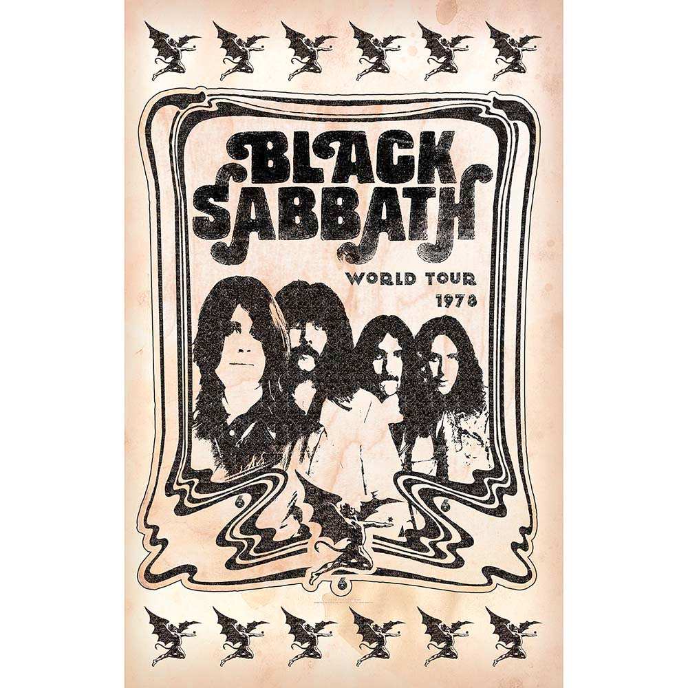 Black Sabbath - World Tour 1978 Textile Poster - Cream